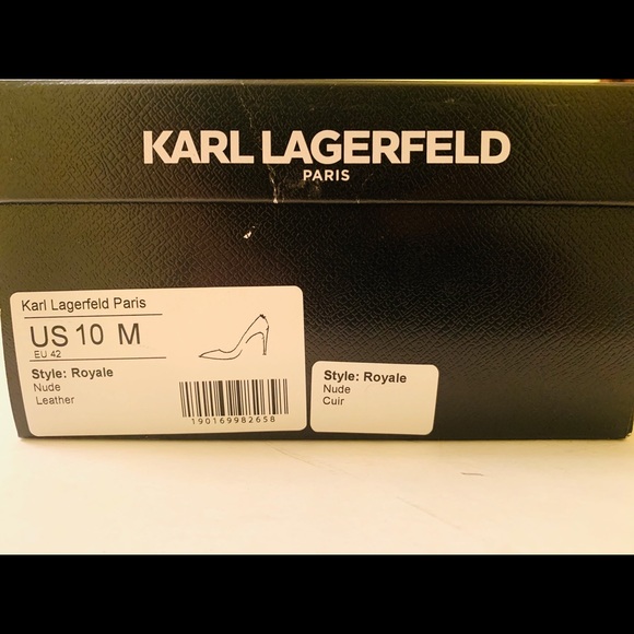 Karl Lagerfeld natural tan color shiny real leather shoes KL Logo at heels US 10 - Picture 8 of 13